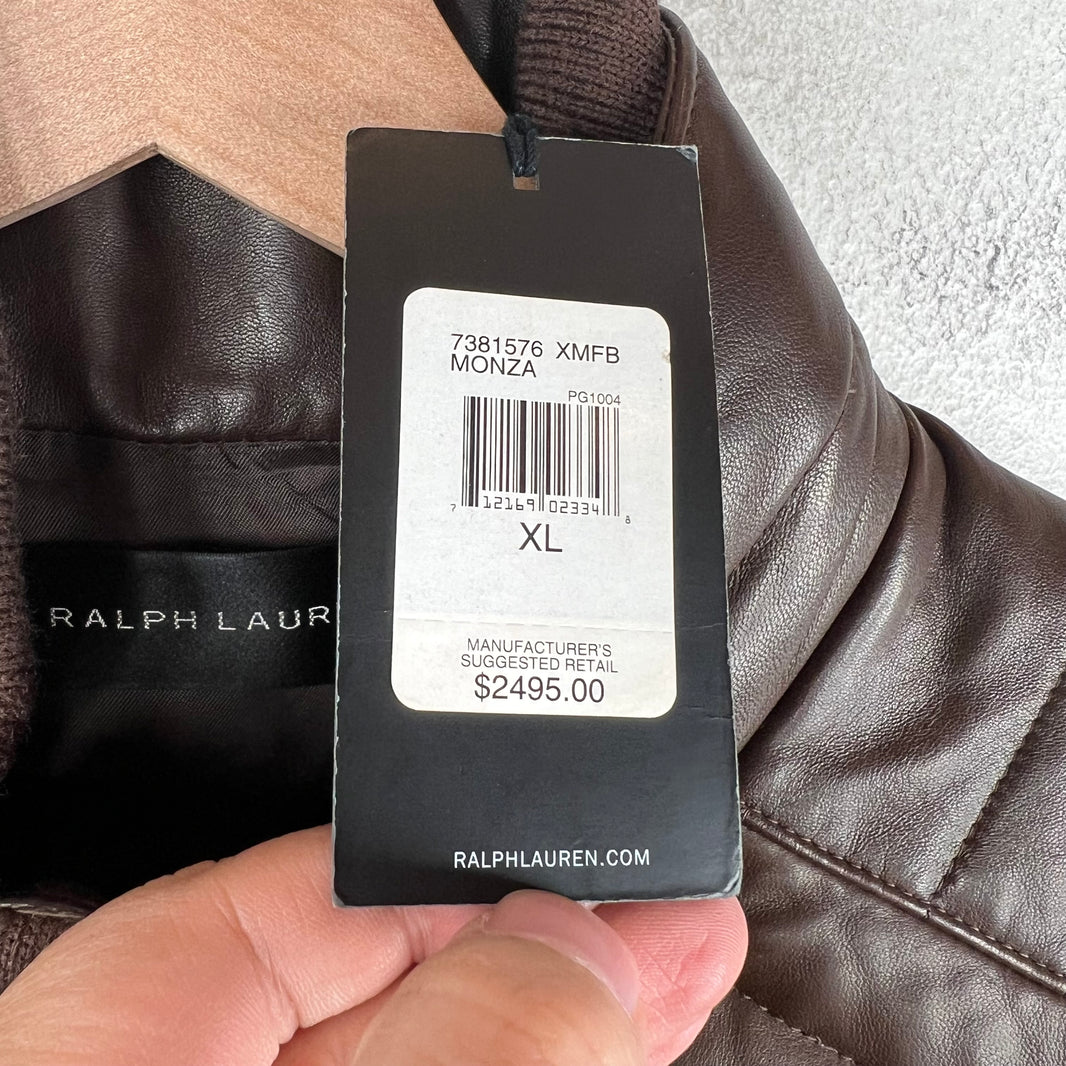 Ralph Lauren Lambskin Leather Puffer Vest