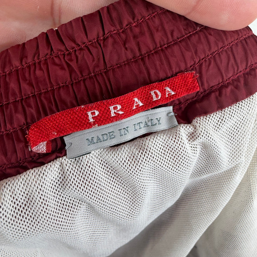 Prada Red Nylon Shorts