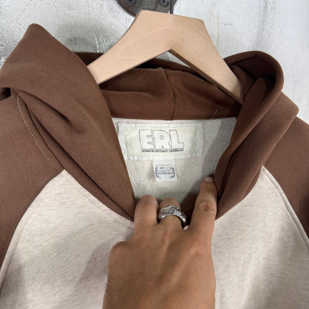 ERL Brown Two Toned Hoodie