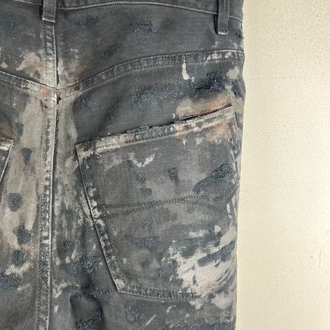 Balenciaga Black Mud Distressed Jeans