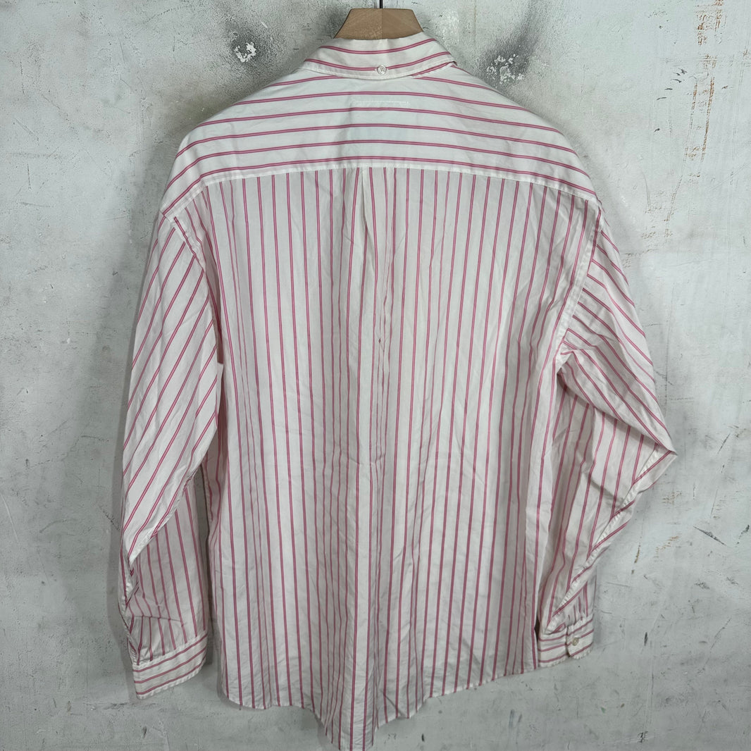 Supreme x MM6 Pinstriped Pink Shirt