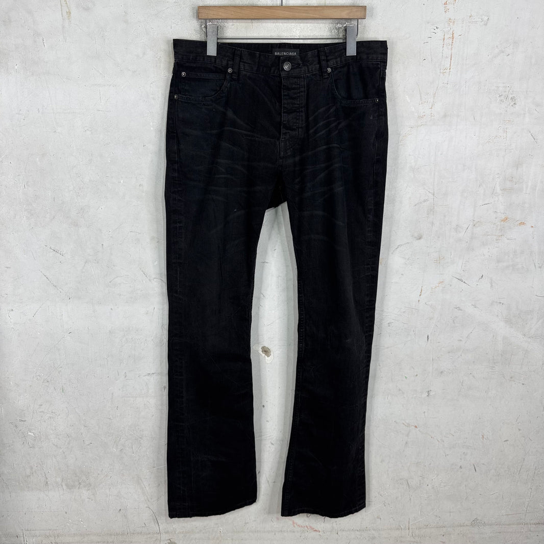 Balenciaga Wrinkle Wash Flared Jeans