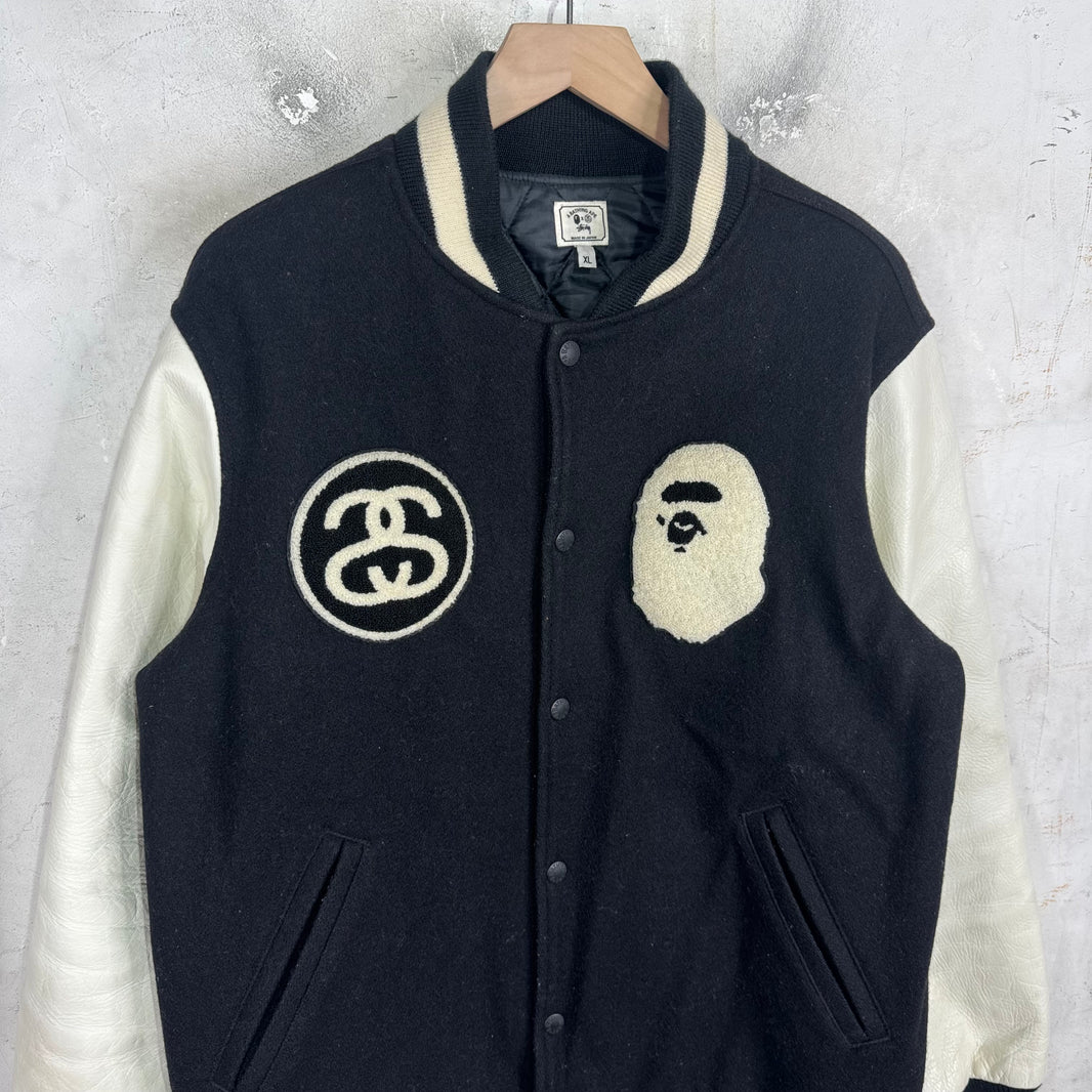 Bape x Stussy Varsity Jacket