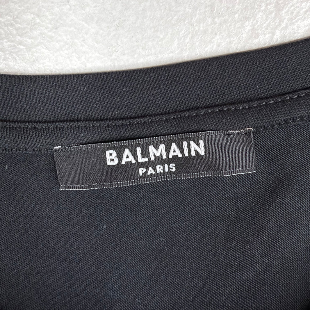 Balmain Paris Gold Logo T-Shirt