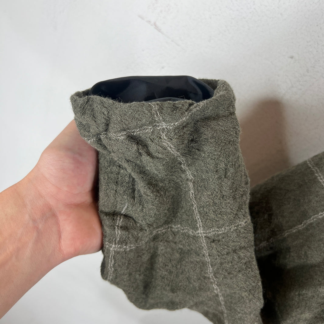 CDG Wool Wrinkled Button Up Long Jacket
