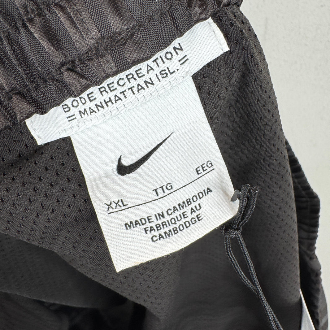 Bode Nike Brown Striped Swim Trunks