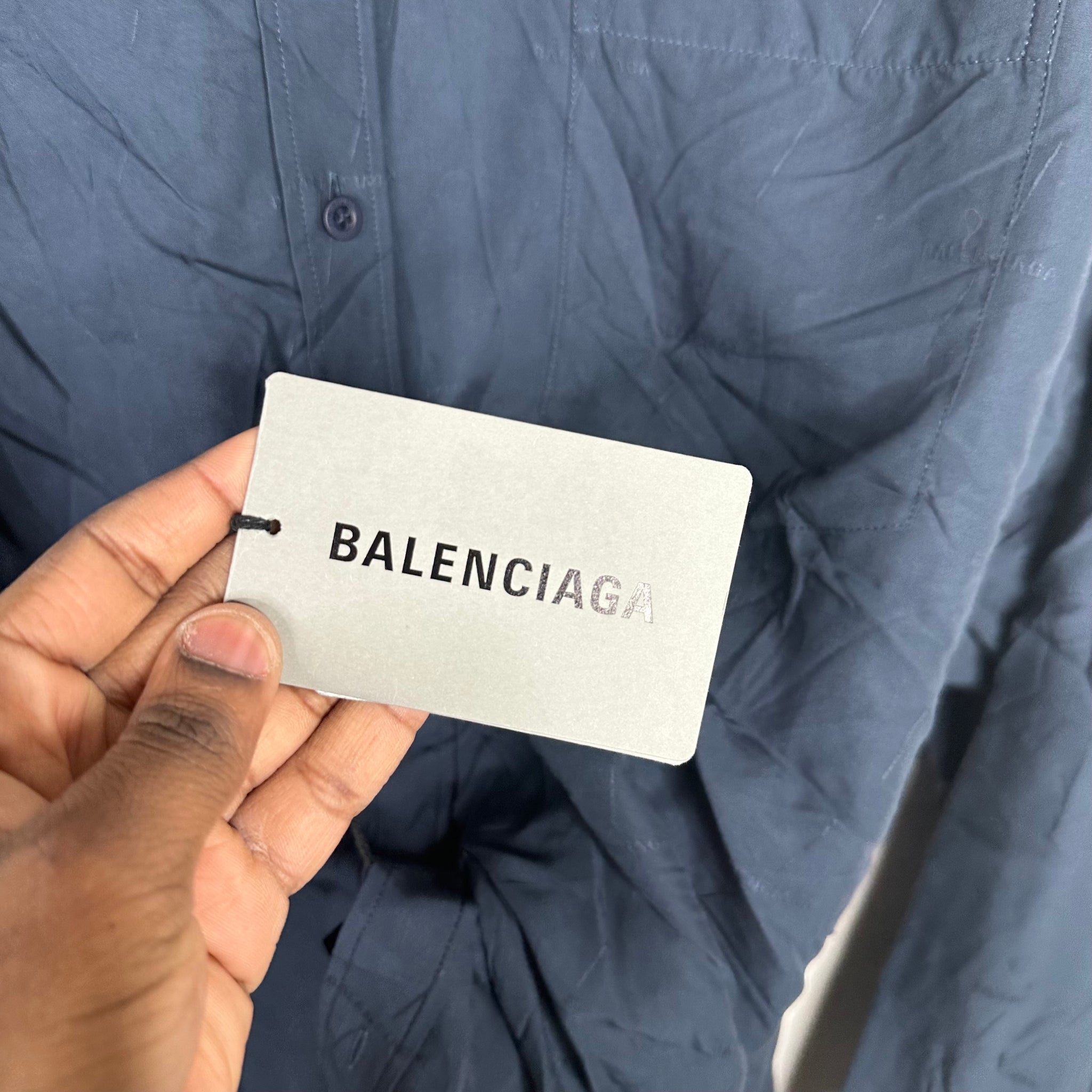 Balenciaga Navy Logo Shirt