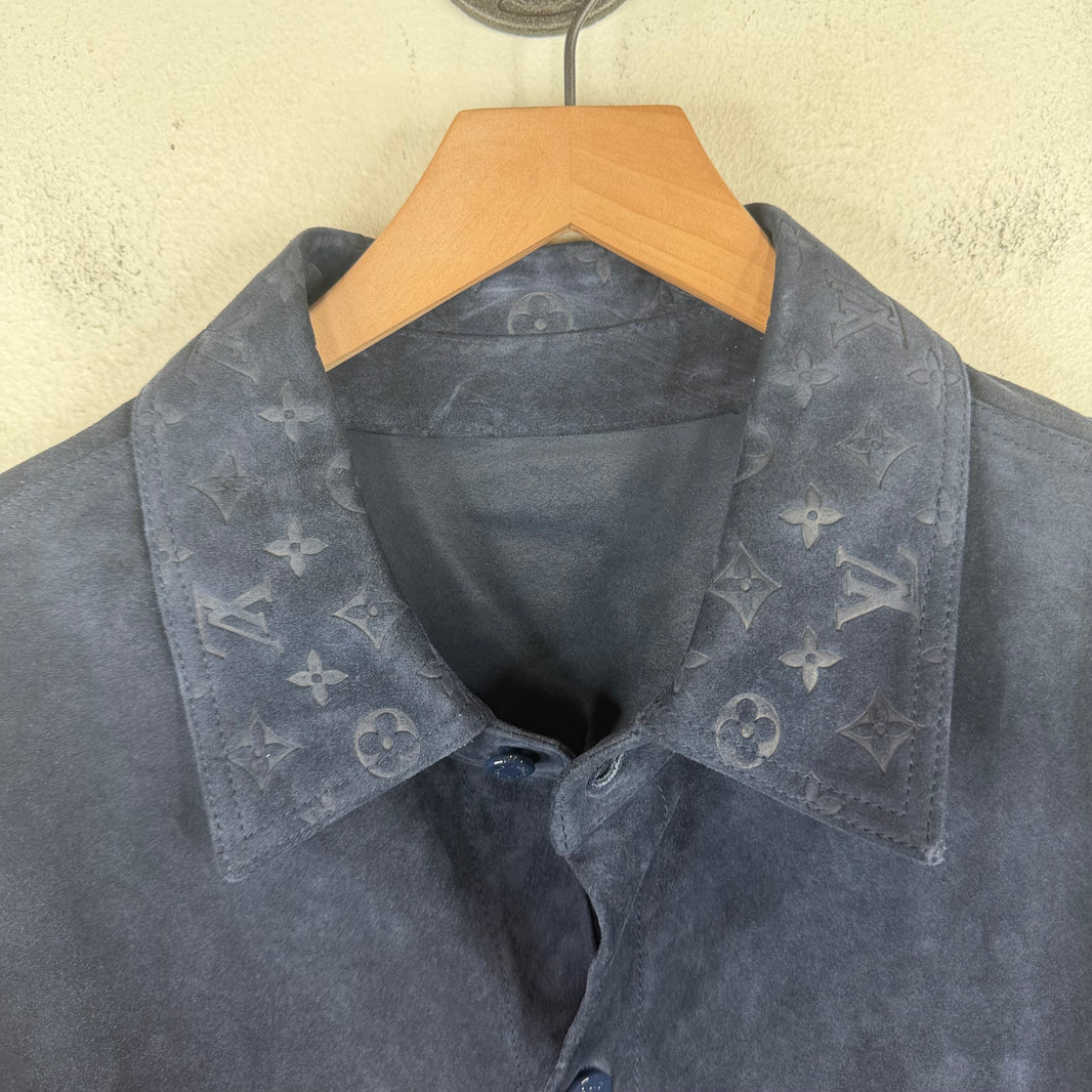Louis Vuitton Navy Monogram Suede Overshirt