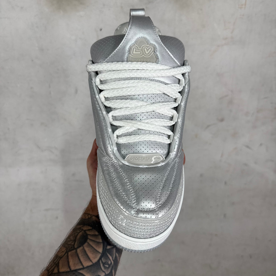 Louis Vuitton Silver Metallic Skate Shoes