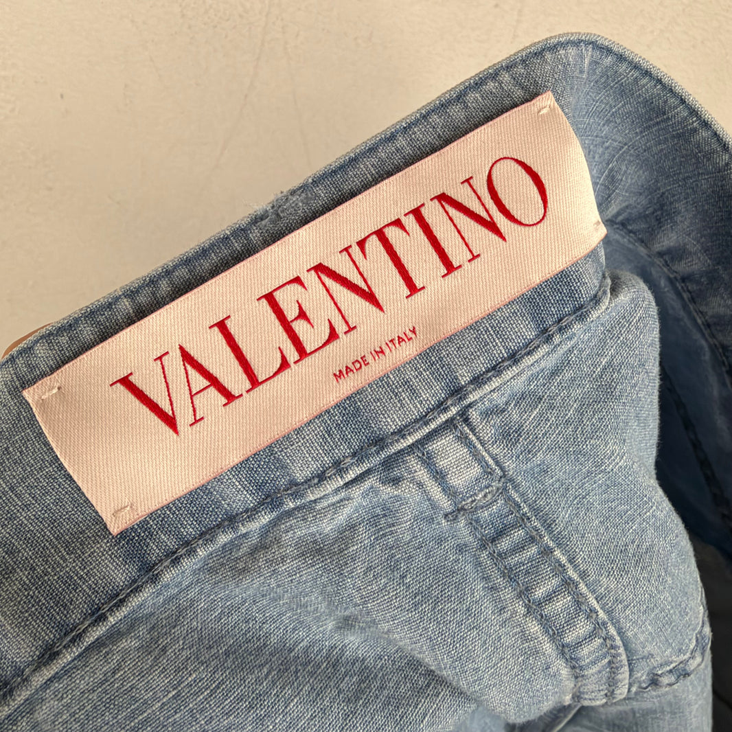 Valentino Denim Floral Shorts