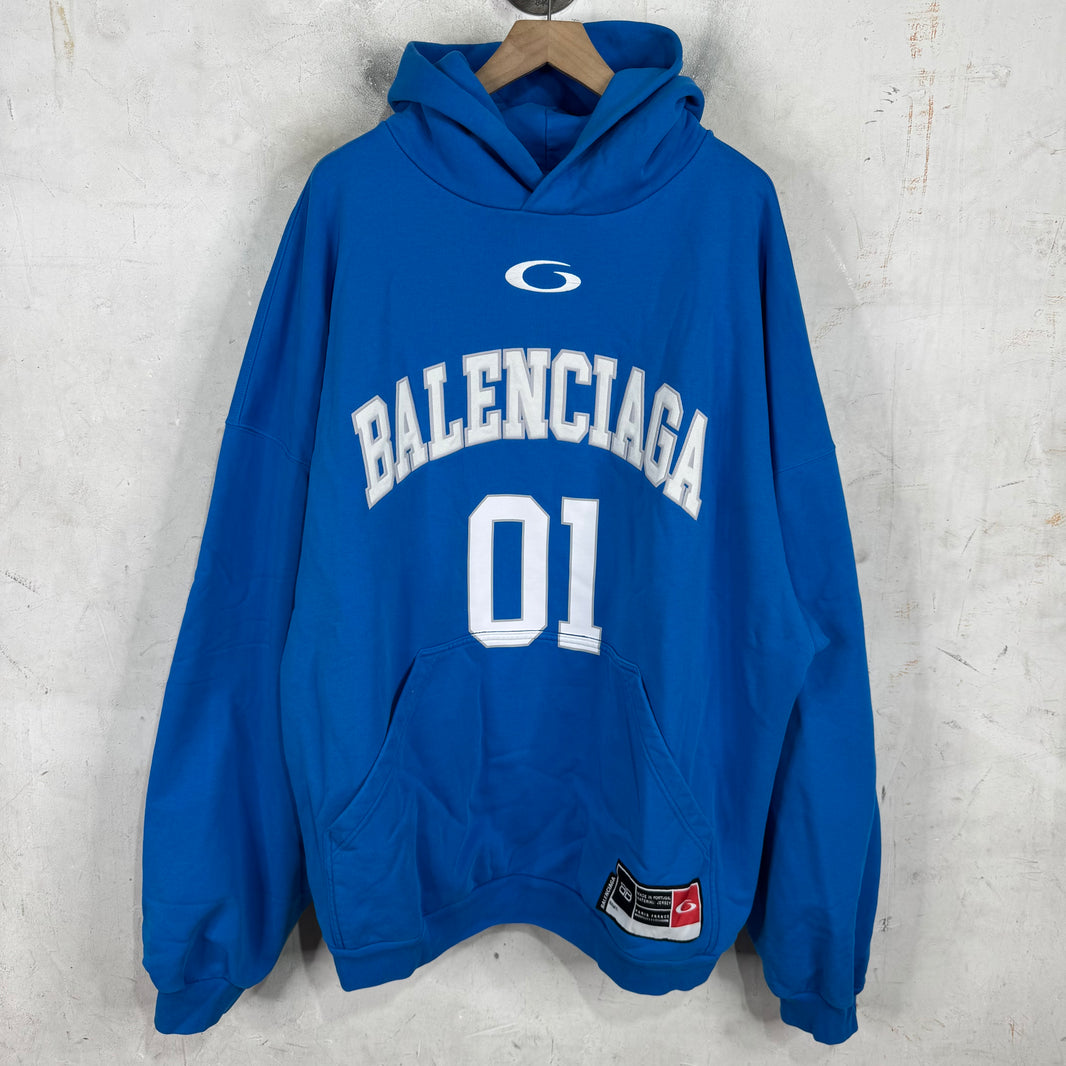 Balenciaga Basketball Arc Logo Blue Hoodie
