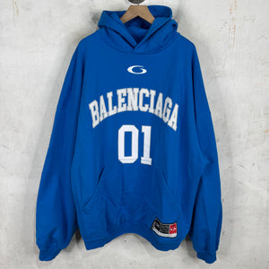 Balenciaga Basketball Arc Logo Blue Hoodie