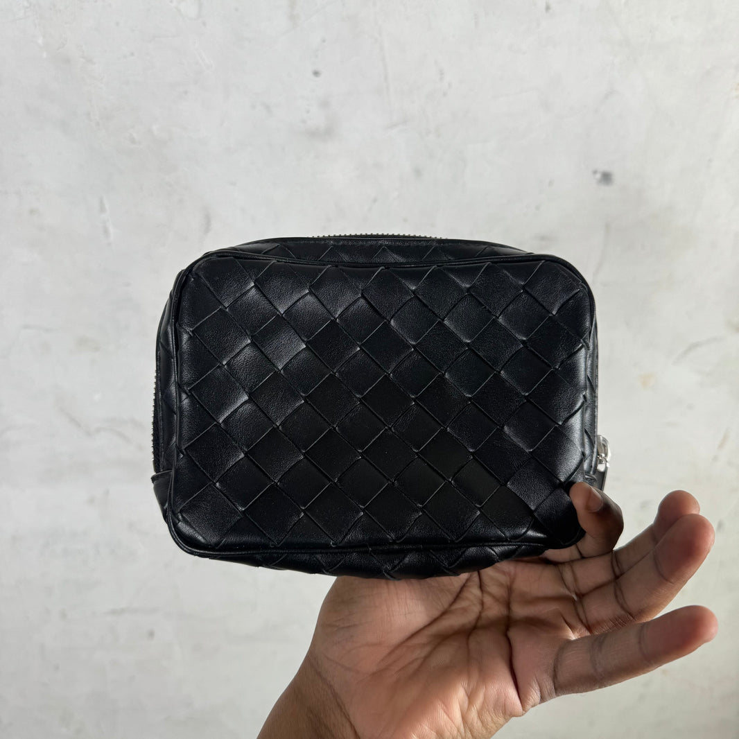 Bottega Veneta Black Woven Mini Pouch