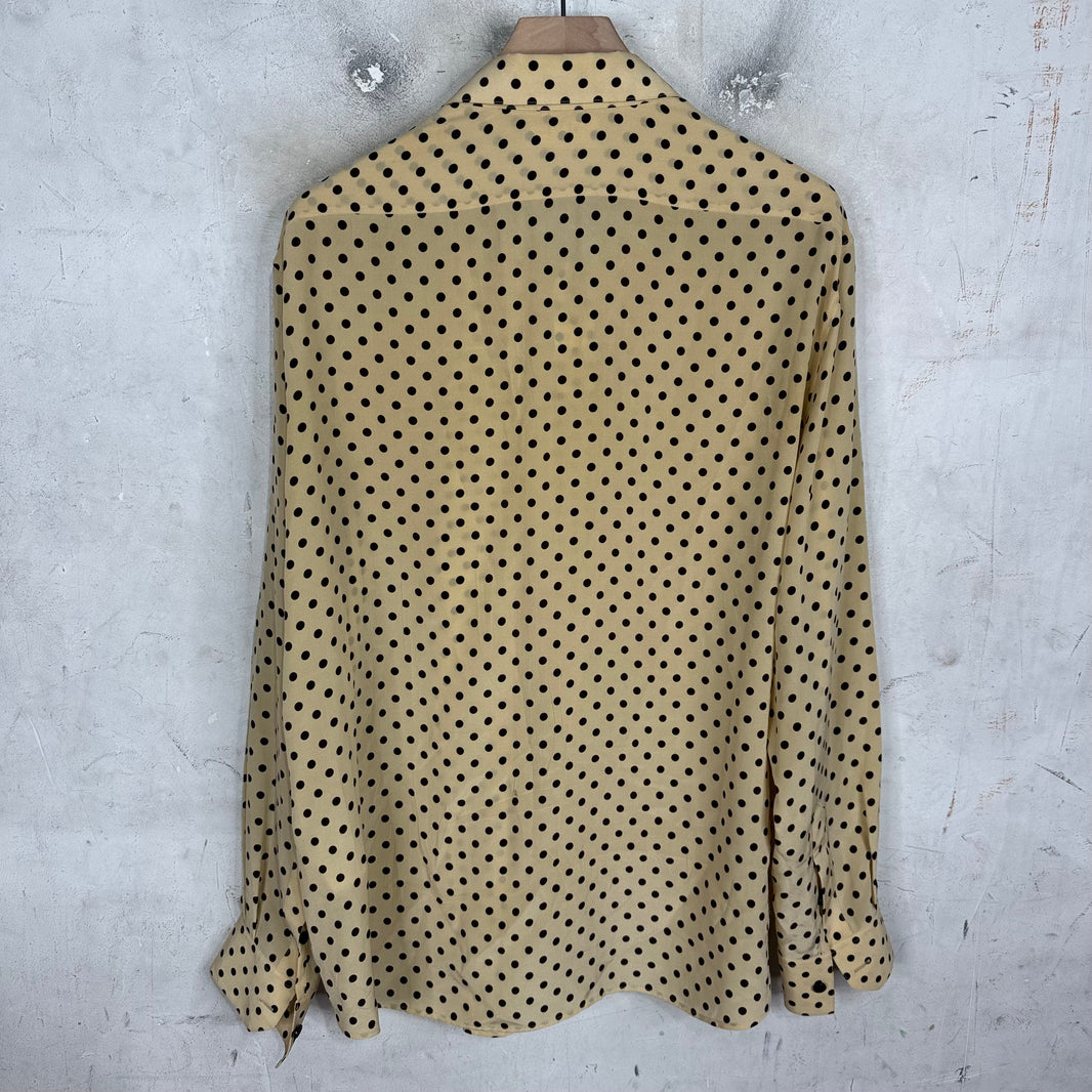 Celine Tan Silk Polka Dotted Shirt