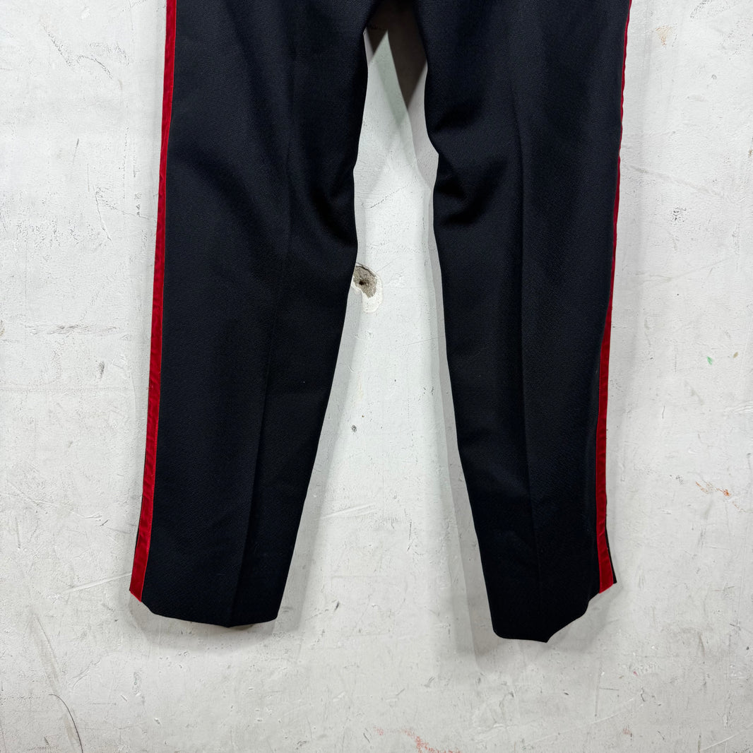 Saint Laurent Red Striped Black Trousers