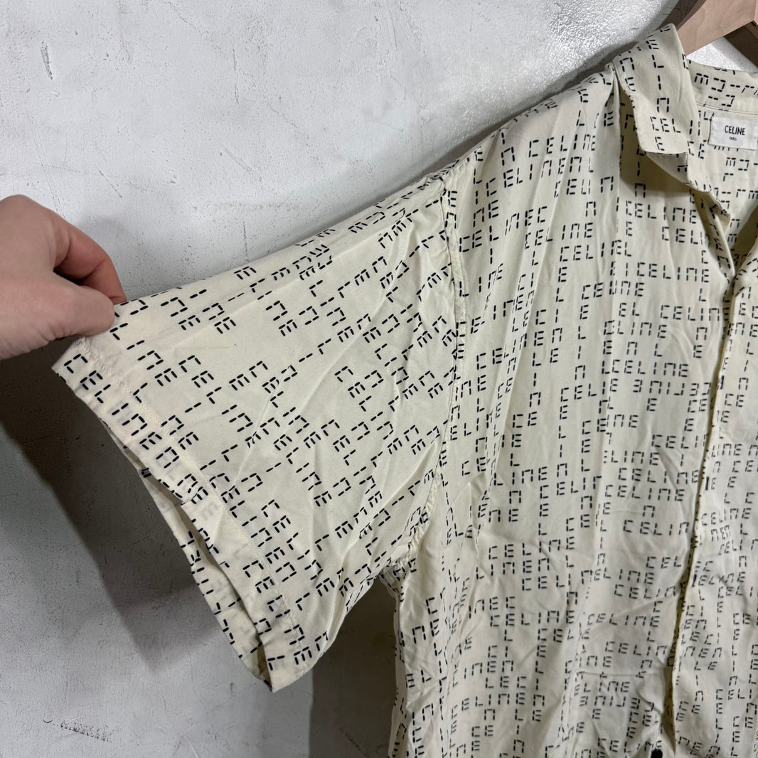 Celine Time Monogram Logo Viscose Shirt