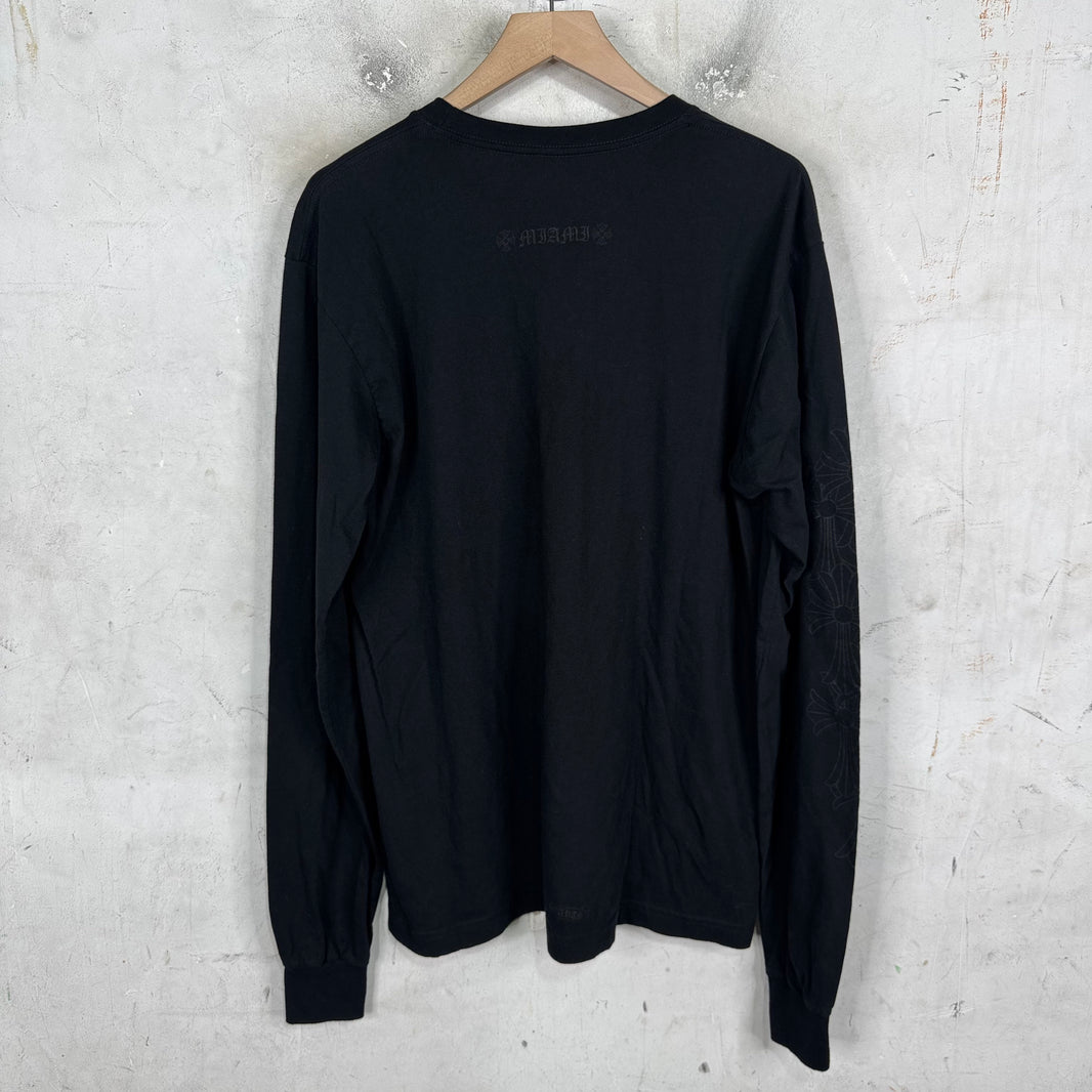 Chrome Hearts Vertical Logo Miami L/S T-Shirt