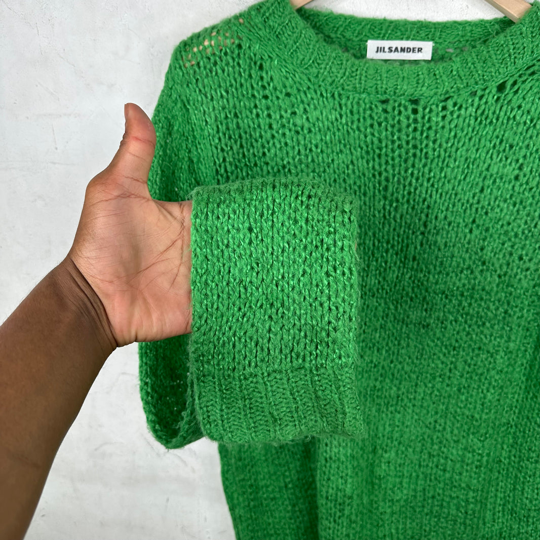 Jil Sander Green Loose Gauge Sweater