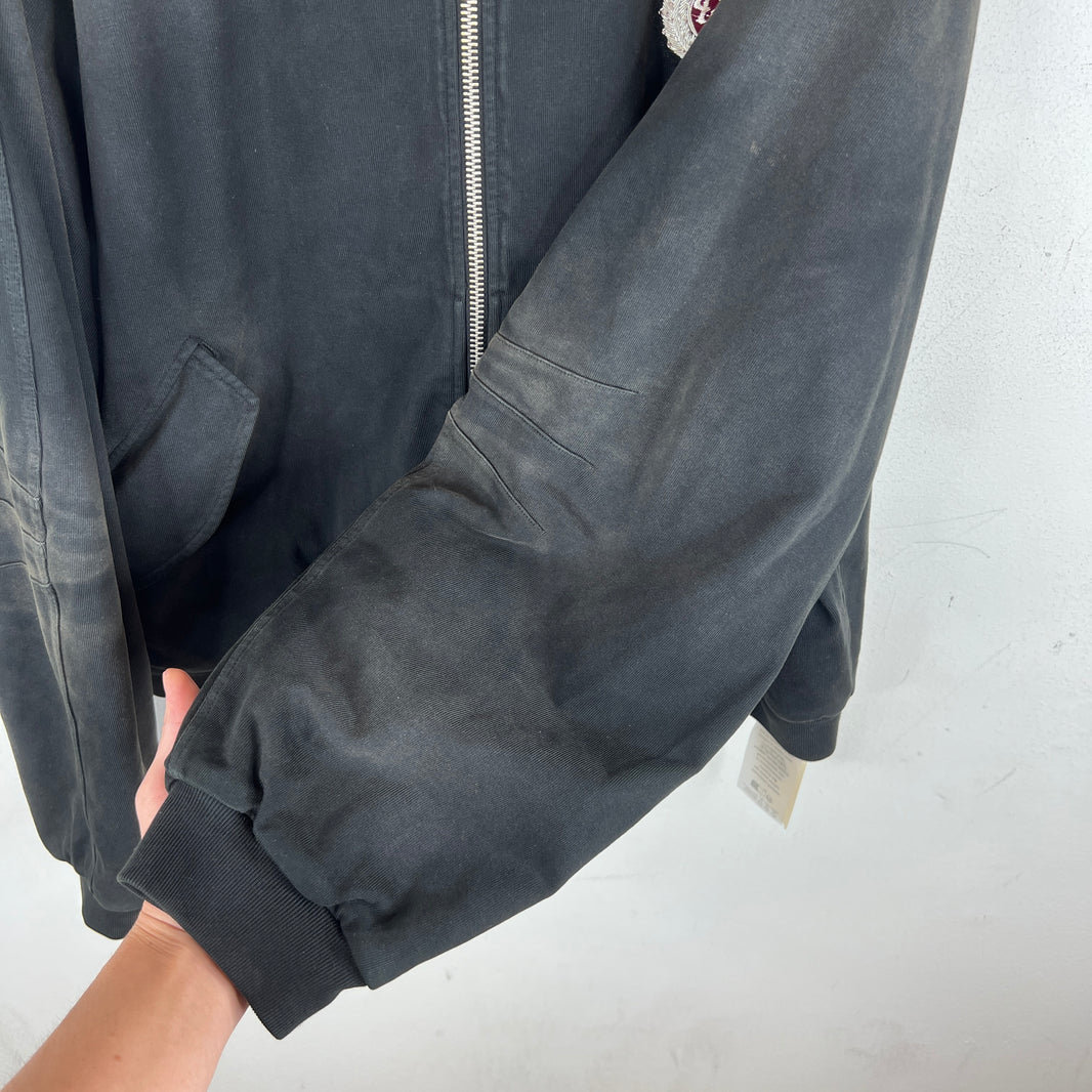 424 Black Double Crest Embellished Hoodie