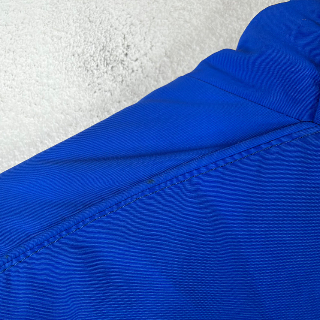 Willy Chavarria Gold Cross Blue Nylon Track Jacket