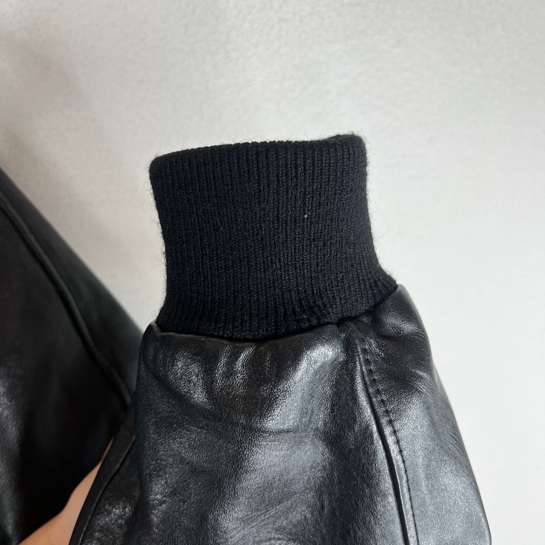 Celine Leather Hooded Bomber Jacket