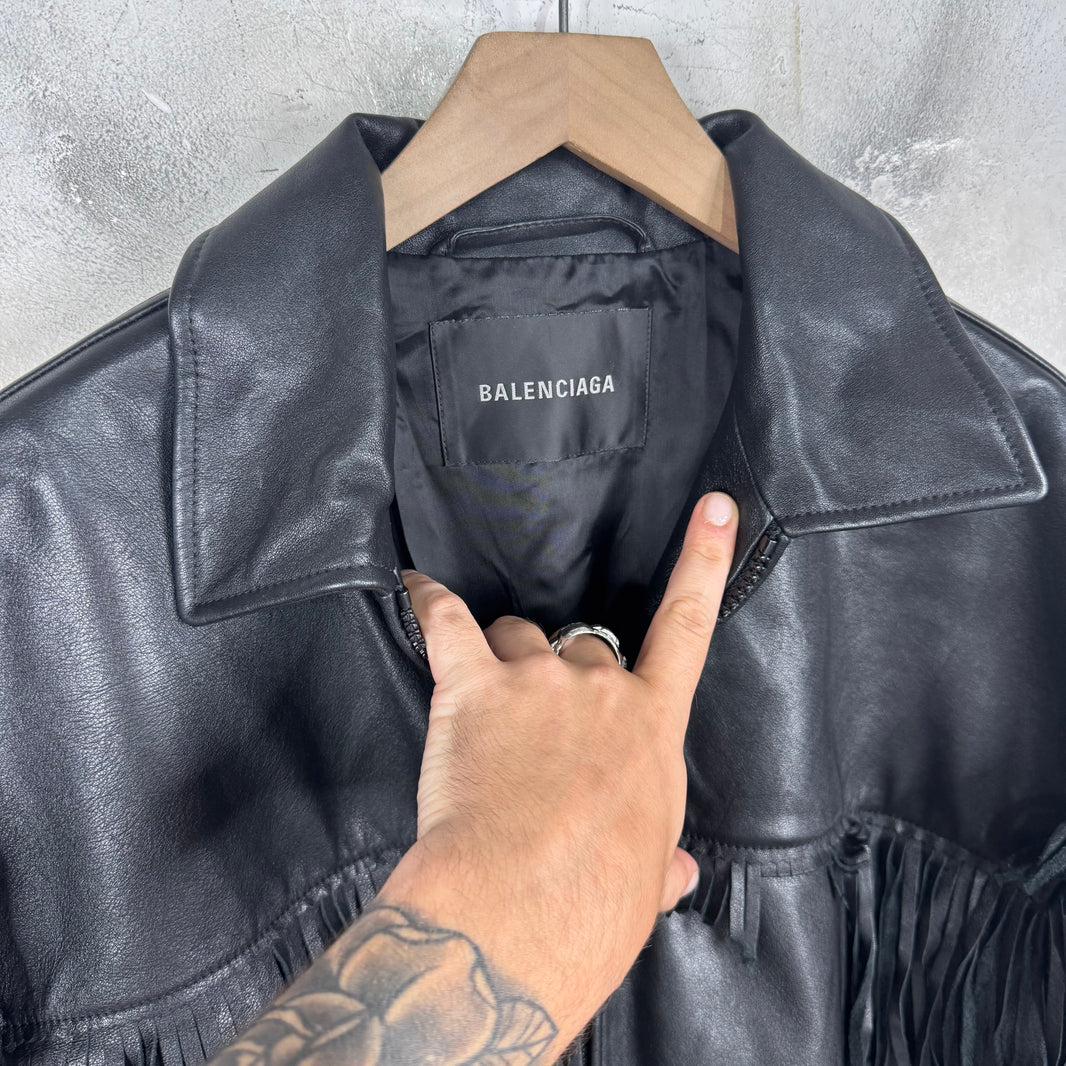 Balenciaga Leather Tassel Sample Jacket