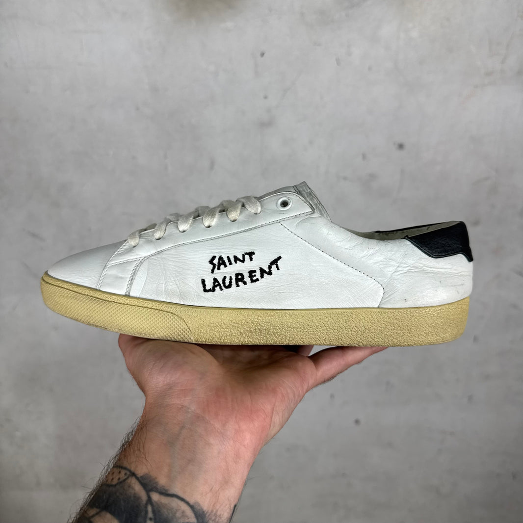 Saint Laurent Leather Court Signature Sneakers