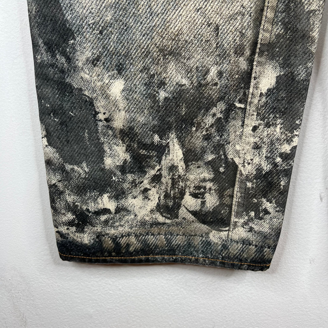 Acne Studios Paint Splatter Trompe Denim Jeans