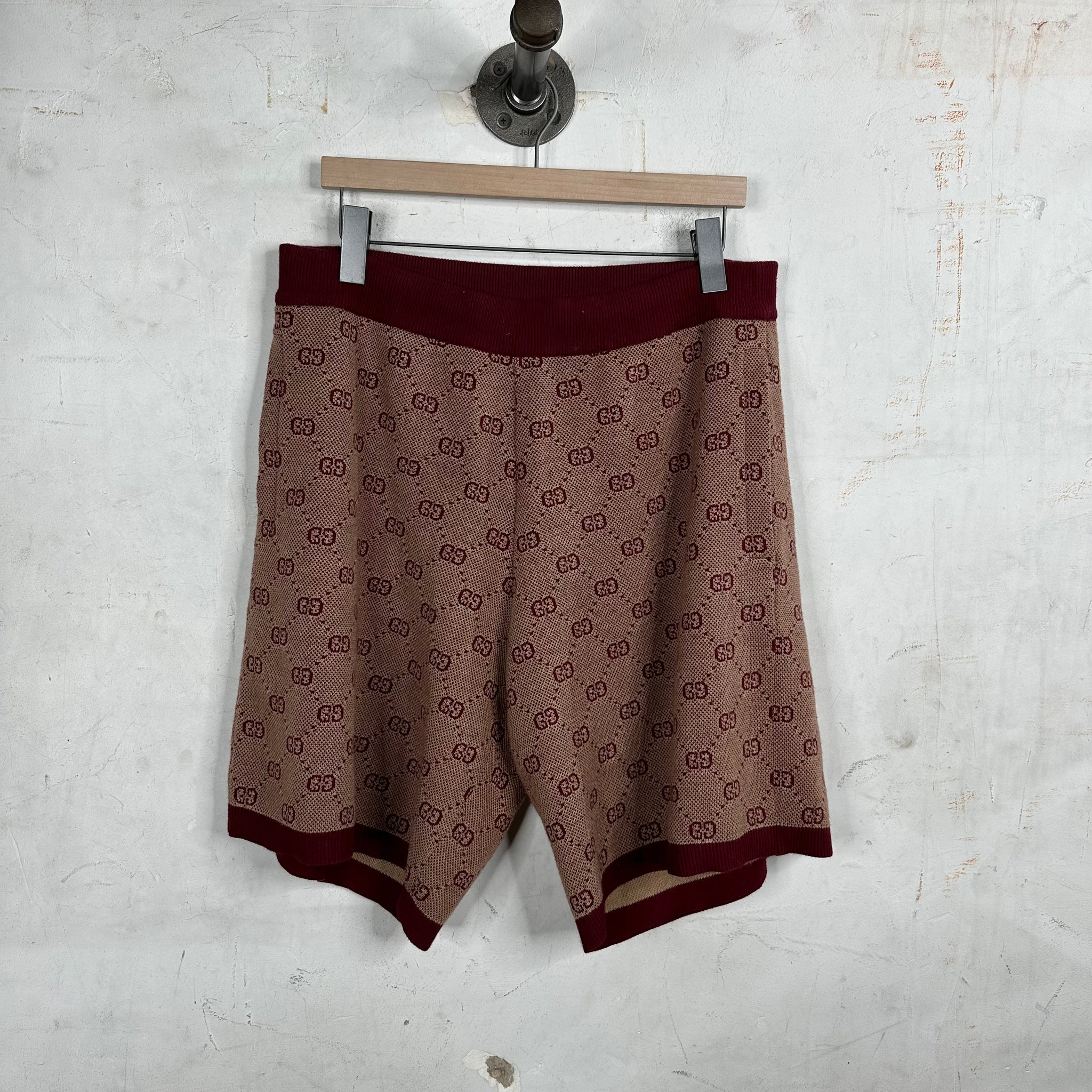 Gucci Monogram Wool Drawstring Shorts