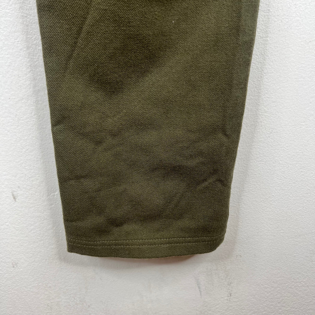 Balmain Green Wool Moto Cargo Pants