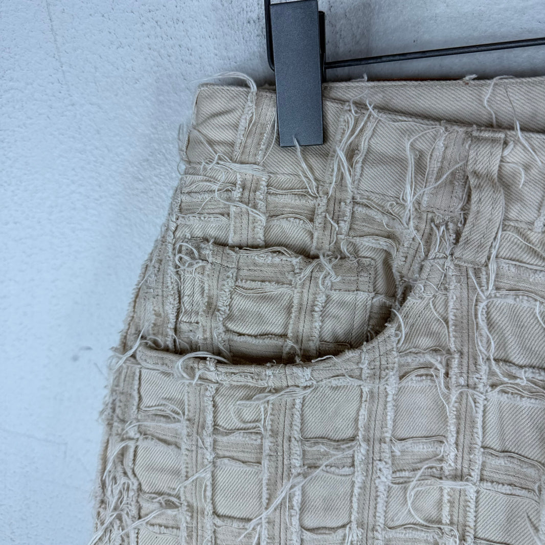 Supreme White Patchwork Jean Shorts