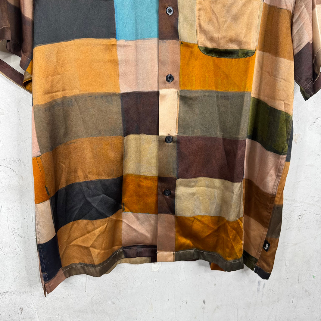 Stussy Painted Color Block Rayon Shirt
