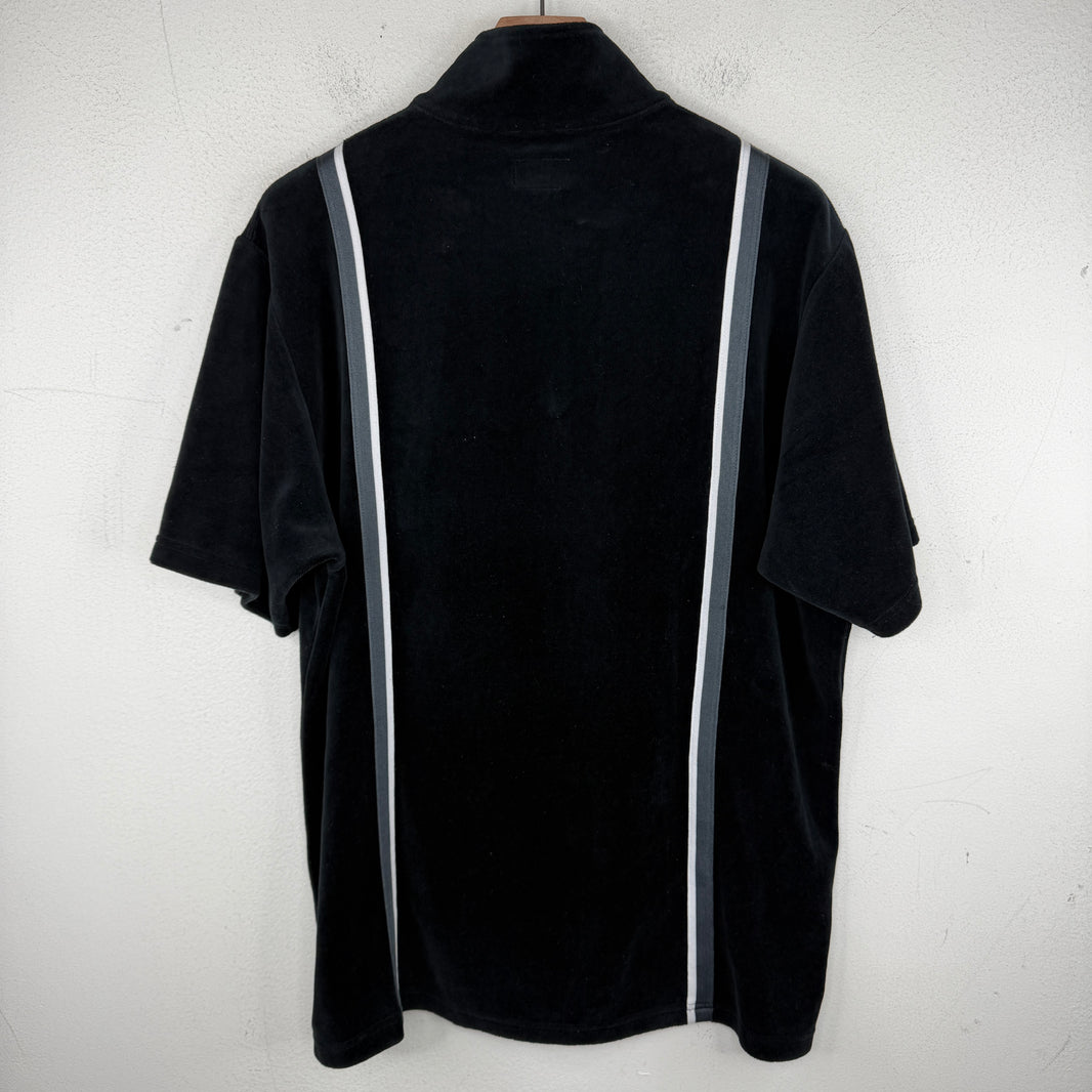 Supreme Black Velour Warm Up Zipper S/S Shirt