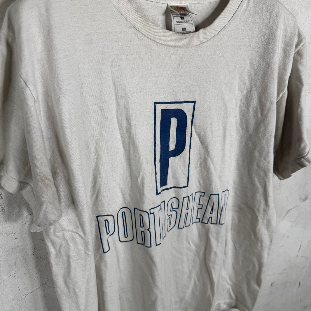 Vintage Blue Logo Print Portishead T-Shirt