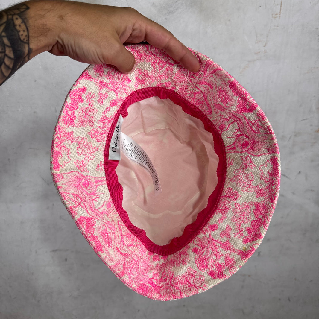 Dior Pink Canvas Monogram Bucket Hat