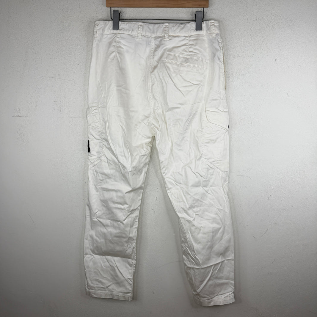 Stone Island White Cargo Pants
