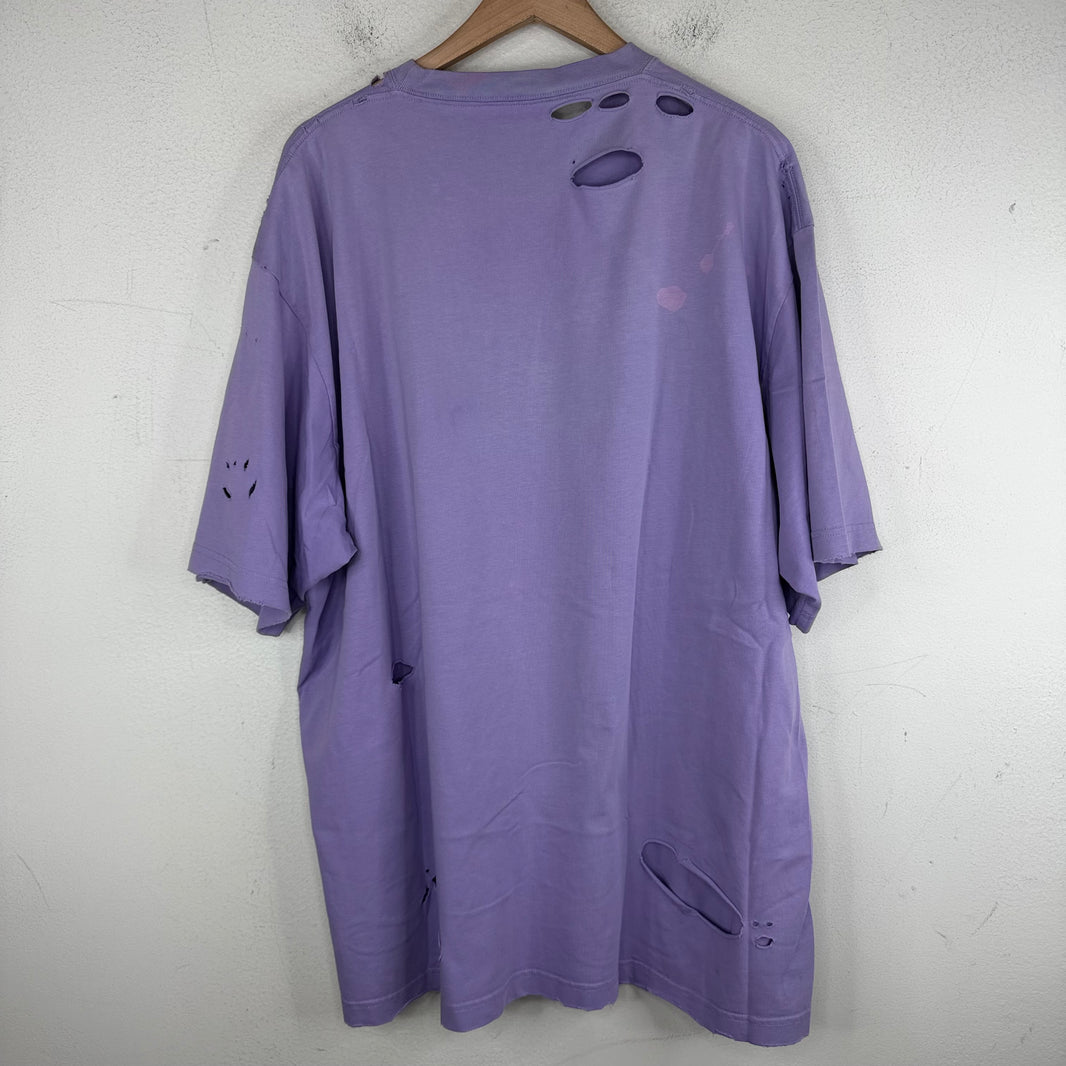 Balenciaga Purple Distressed T-Shirt
