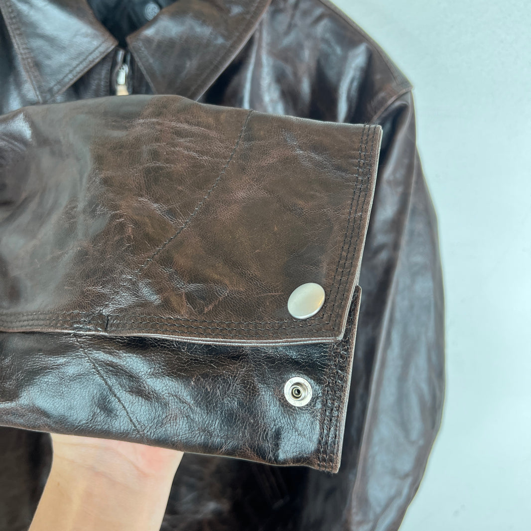 Stussy Brown Goat Leather Garage Jacket