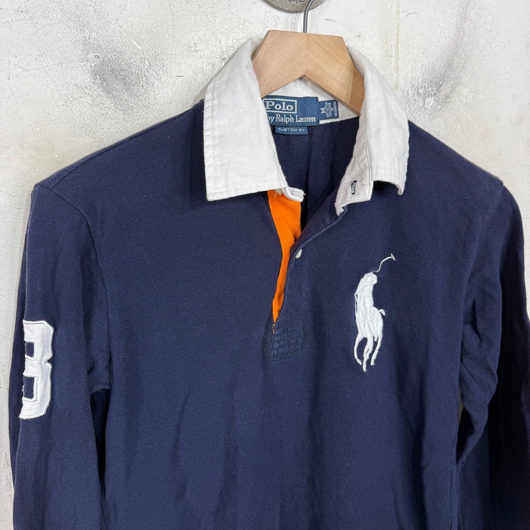 Ralph Lauren Navy White Big Horse L/S Polo