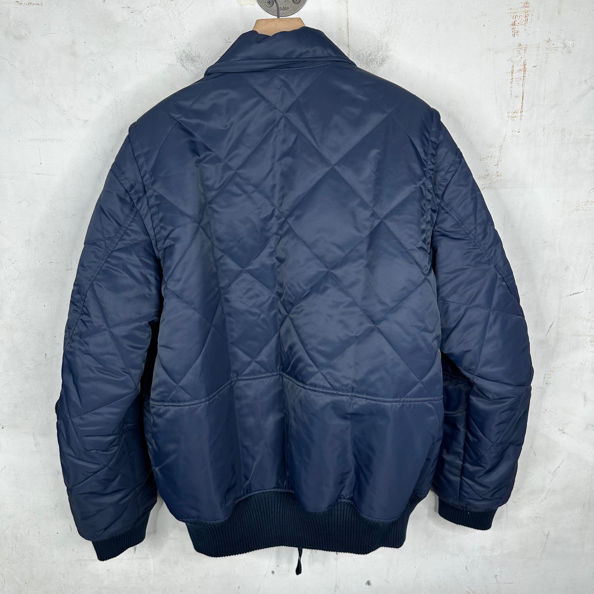 Helmut Lang Navy Nylon Aviator Jacket