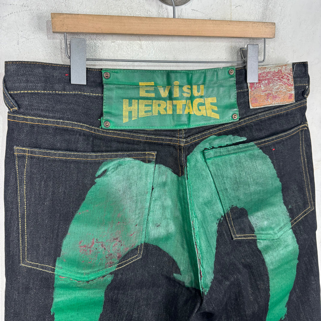 Evisu Heritage Baggy Denim Shorts