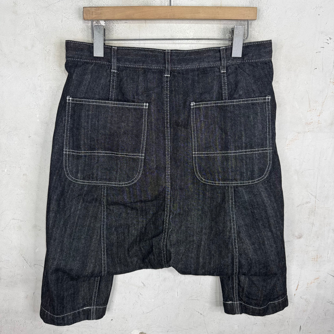 CDG Black Denim Dropcrotch Shorts