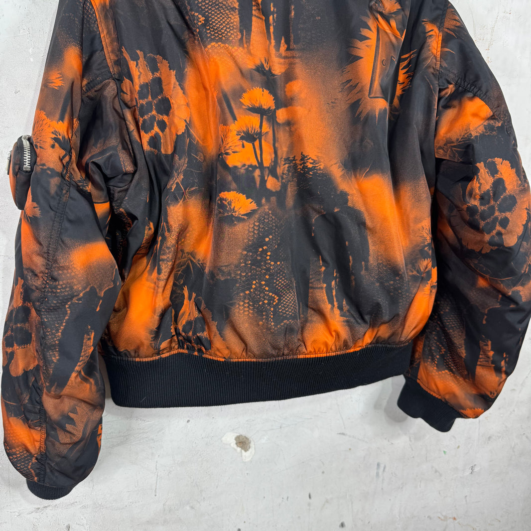 Prada Orange Raf Renylon Bomber Jacket