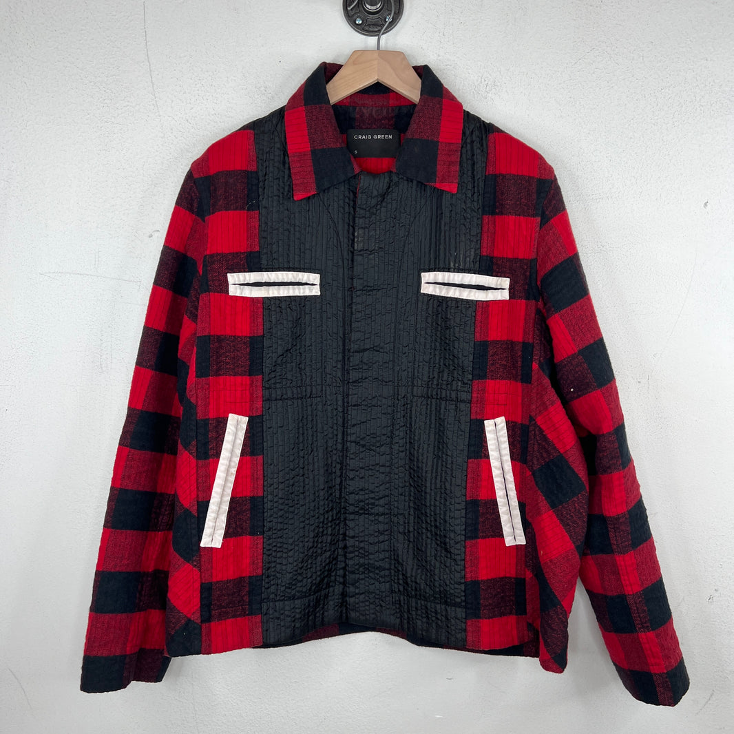 Craig Green Red Plaid Quilted Work Jacket