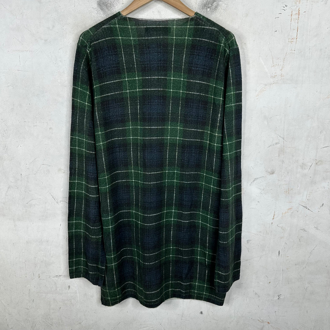 CDG Black Check Wool Sweater