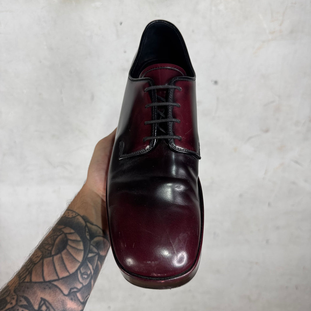 Prada Oxblood Garnet Brushed Derby's