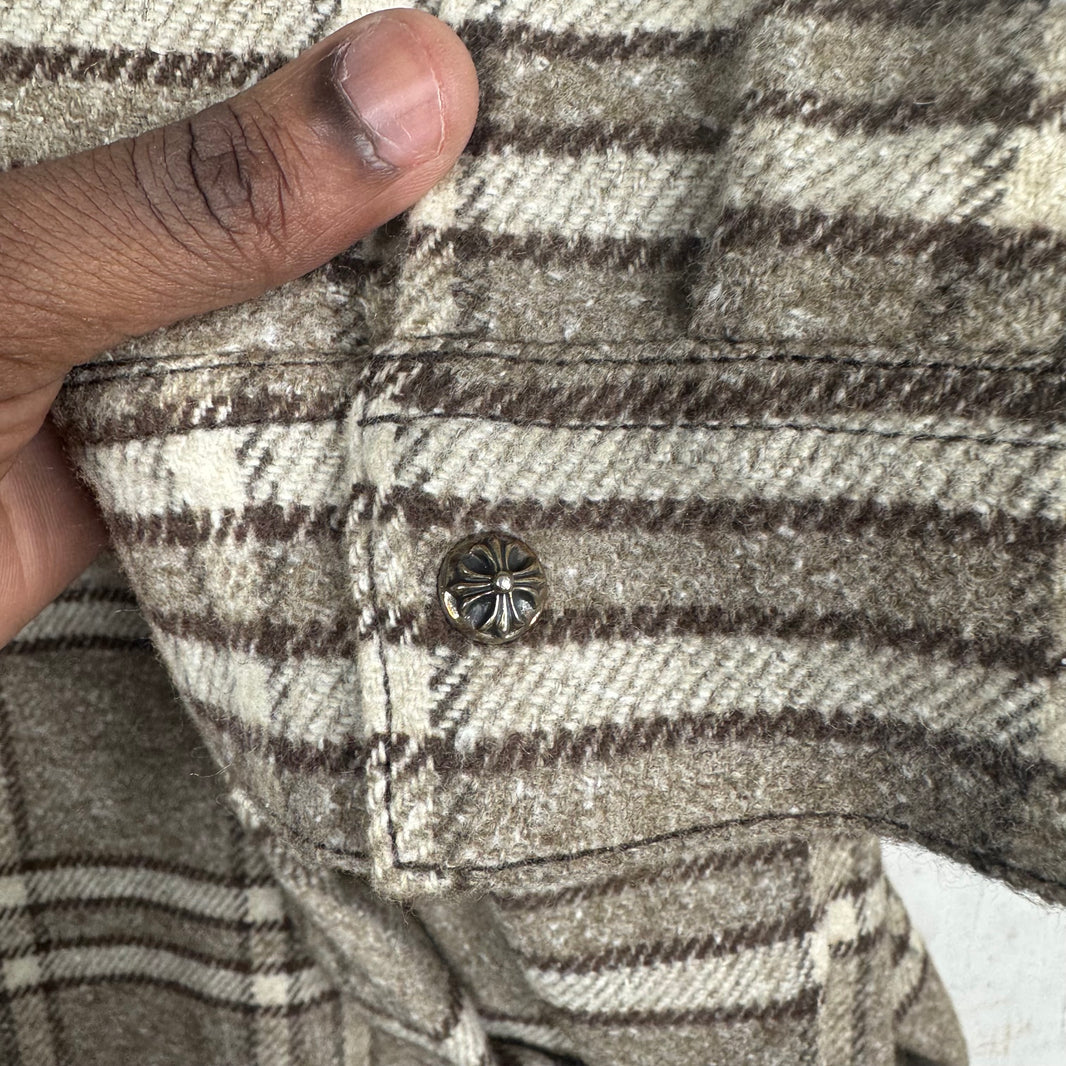 Chrome Hearts Sherpa Collared Flannel Work Jacket