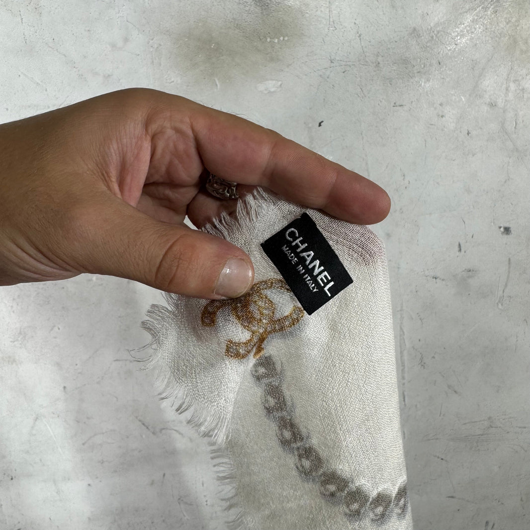 Chanel Pearl Cashmere Scarf