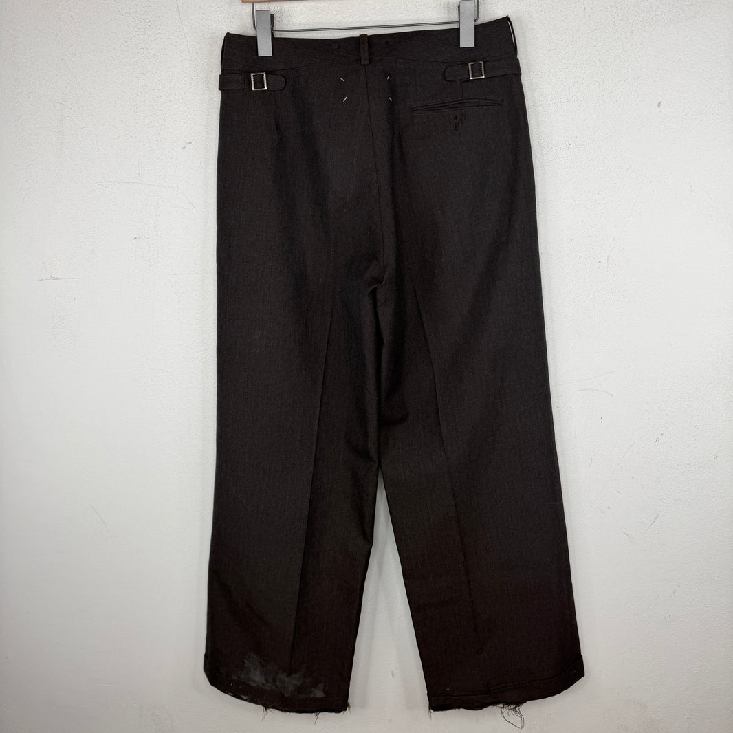 Margiela Brown Baggy Wool Trousers
