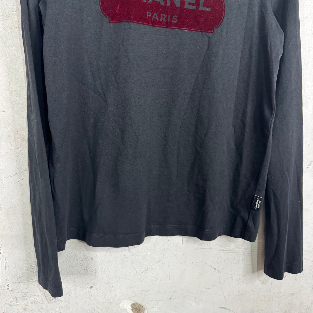 Chanel Uniform Velvet Logo L/S T-Shirt